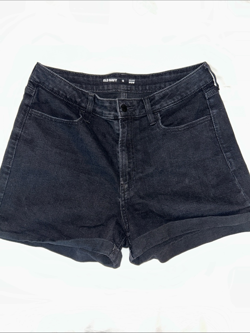 Old Navy Black Jean Shorts High Rise 12